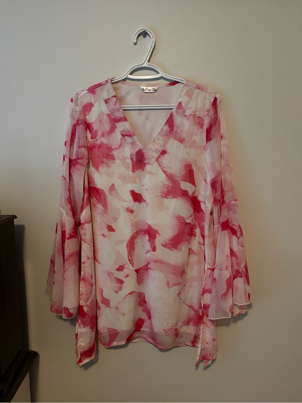 Pink floral kurti - handmade in India